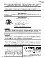 Предварительный просмотр 1 страницы Sterling Separated Combustion Tubular Gas Fired Unit Heater Installation Instructions And Parts List