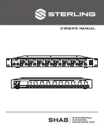 Sterling SHA8 Owner'S Manual preview