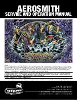 Preview for 1 page of Stern Pinball 500-55I6-01 Service And Operation Manual