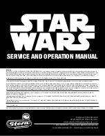 Stern Pinball STAR WARS LE Service And Operation Manual preview