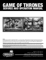 Stern GAME OF THRONES LE Service And Operation Manual preview