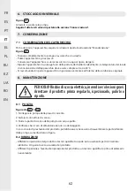 Предварительный просмотр 62 страницы STERWINS 3276005143449 Assemby - Use - Maintenance Manual