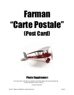 Stevens AeroModel Farman Carte Postale Post Card Photo Supplement preview