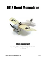 Preview for 1 page of Stevens AeroModel Hergt Monoplane 1918 Photo Supplement