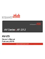 Предварительный просмотр 1 страницы Stewart Audio AV-25 Owner'S Manual