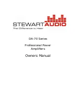 Preview for 1 page of Stewart Audio DA-70-2 Owner'S Manual