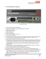 Предварительный просмотр 1 страницы Stewart Audio FLX-E Series Operation Manual