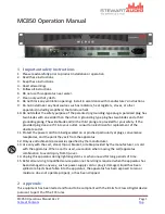 Preview for 1 page of Stewart Audio MC850 CV-D Operation Manual