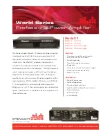 Предварительный просмотр 1 страницы Stewart Audio World Series Features & Specifications