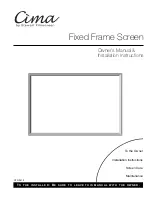 Preview for 2 page of Stewart Filmscreen Corp Cima Owner'S Manual & Installation Instructions