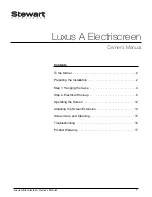 Preview for 3 page of Stewart Filmscreen Corp Luxus A Electriscreen Owner'S Manual