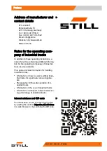 Preview for 3 page of Still ECH 15 Original Instructions Manual