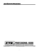 Preview for 8 page of STK Professional Audio PASSIVE SPEAKER SYSTEMS Owner'S Manual