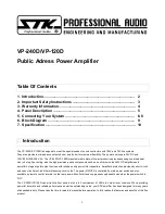 Предварительный просмотр 2 страницы STK Professional Audio VP-120D Owner'S Manual