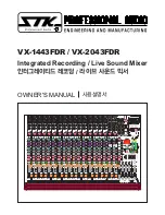 Preview for 1 page of STK Professional Audio VX1443-FDR Owner'S Manual