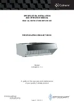 Preview for 1 page of STODDART Culinaire CEH.MOV.11.1 Specification, Installation And Operation Manual