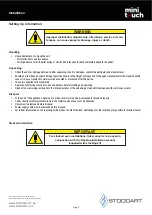 Preview for 7 page of STODDART Giorik Minitouch KM061WT Specification, Installation & Operation Manual