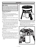 Предварительный просмотр 14 страницы STOK TOURIST STG1001HD Operator'S Manual