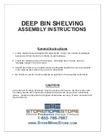 Предварительный просмотр 1 страницы Store More Store DEEP BIN SHELVING Assembly Instructions Manual