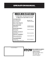 Preview for 42 page of Stow STR46SPVGH Operation Manual