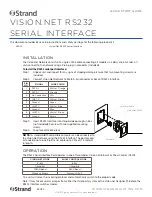 Strand Vision.net RS232 Quick Start Manual предпросмотр