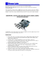 Preview for 11 page of STREAM LABS Alpha Plus PCI-E User Manual