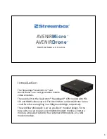 Предварительный просмотр 1 страницы Streambox AVENIRDrone Quick Start Manual