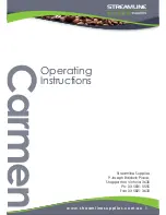 Preview for 1 page of Streamline Supplies Carmen Operating Instructions Manual