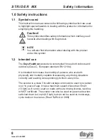 Предварительный просмотр 8 страницы Strider MX 3 Operating Manual