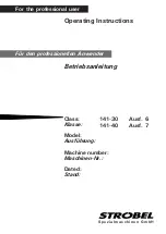 Strobel 141-30 Operating Instructions Manual preview