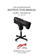 Strong Lighting SUPER TROUPER III Instruction Manual preview