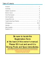 Предварительный просмотр 2 страницы Strong Pools and Spas Freedom Owner'S Manual