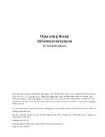 Preview for 3 page of Stryker Operating Room Information System Preinstallation Manual