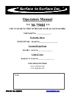 Preview for 1 page of STS M-750H Operator'S Manual