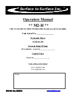 Предварительный просмотр 1 страницы STS M2-H Operator'S Manual