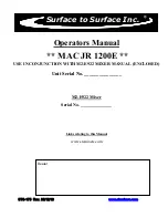 STS MAC JR 1200E Operator'S Manual preview