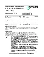 Предварительный просмотр 1 страницы Stuart Turner Monsoon U1.5 bar Twin Installation Instructions Manual