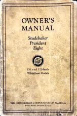 Preview for 1 page of Studebaker President Eight Owner'S Manual