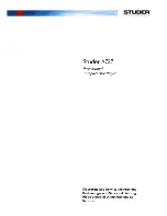 Preview for 1 page of Studer A727 Operating And Service Instructions