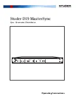 Предварительный просмотр 1 страницы Studer D19 MasterSync Operating Instructions Manual