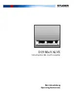 Studer D19 MicVALVE Operating Instructions Manual предпросмотр