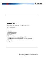 Preview for 1 page of Studer D424 Operating And Service Instructions