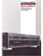 Studer Revox B250-S Operating Instructions Manual preview