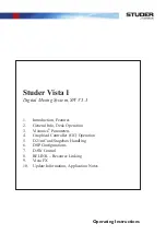 Studer Vista 1 Operating Instructions Manual preview