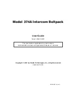 Studio Technologies 374A User Manual preview