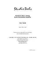 Studio Technologies 80 M80-00273 User Manual preview