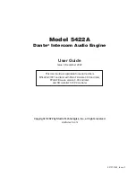 Preview for 1 page of Studio Technologies Dante 5422A User Manual