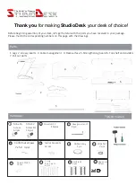 Предварительный просмотр 2 страницы StudioDesk BEAT 2.0 Series Assembly Manual