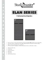 Studiomaster Professional ELAN Series Instruction Manual preview