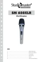 Preview for 1 page of Studiomaster Professional SM 650XLR Quick Start Manual